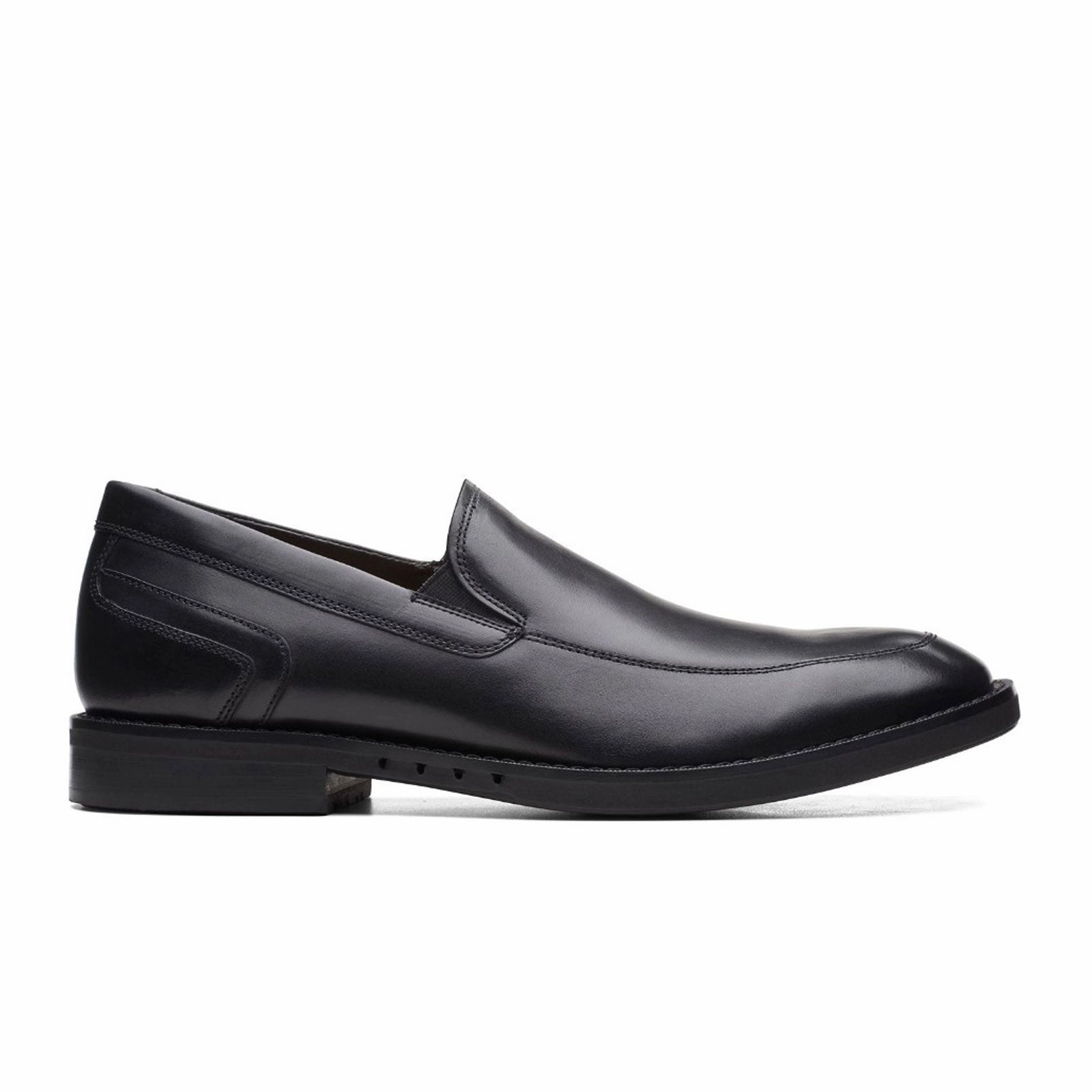 Stylish Layer Soft Layering Clarks Un Hugh Step Slip On Loafer (Men) - Black Leather