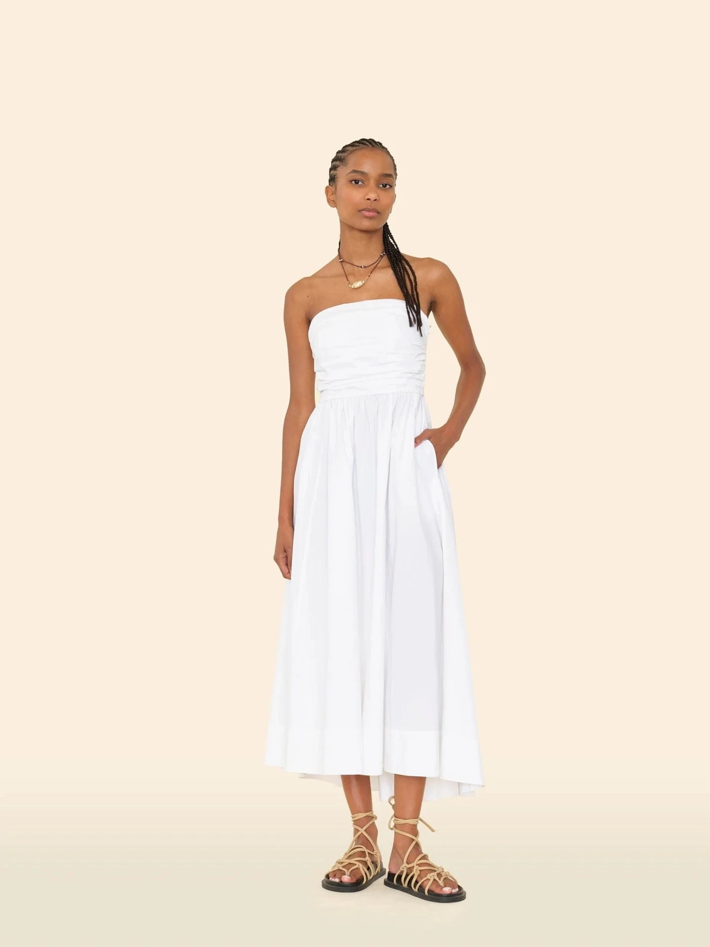 Glow Up Workwear Essentials Clea Dress in White