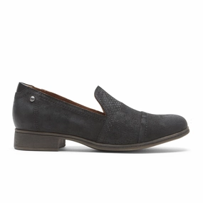 Cobb Hill Crosbie Slip On (Women) - Black Suede Feminine Details