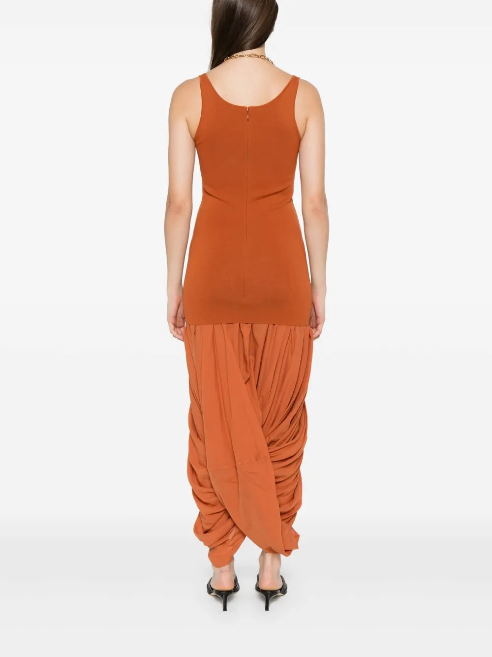Sporty Dress Smart Casual Cocoon Tank Dress in Terracotta