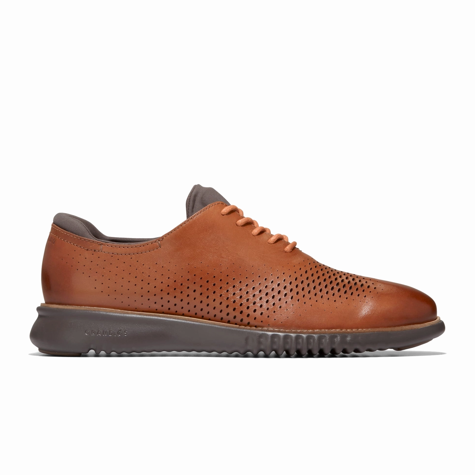 Versatile Layer Wear Playful design piece Cole Haan Zerogrand Laser Lined Wingtip Oxford (Men) - British Tan/Java