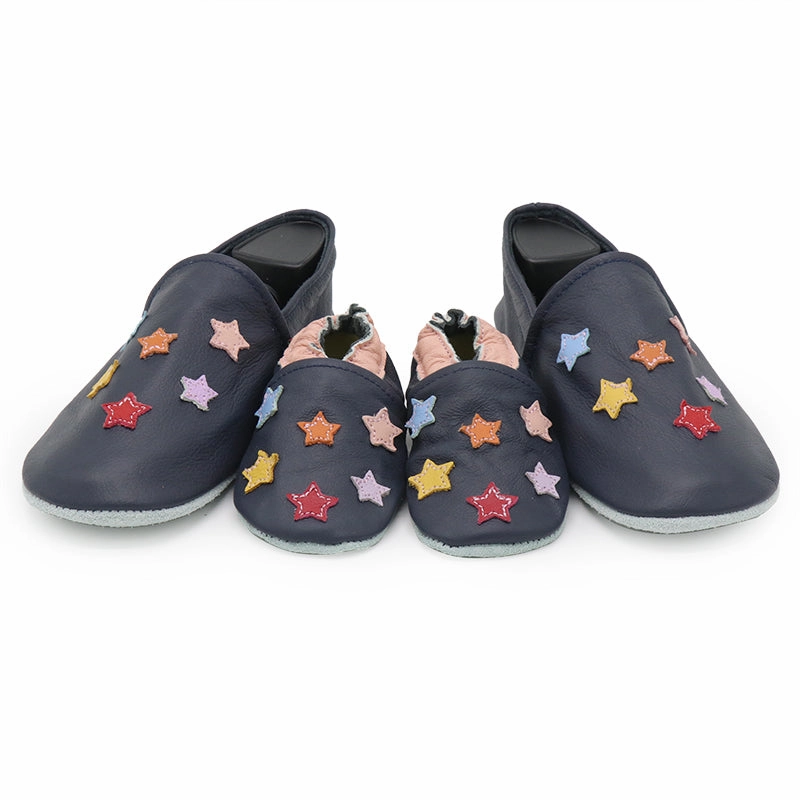 Colorful Star Dark Blue Parent Child Matching shoes-slippers Unique Sole