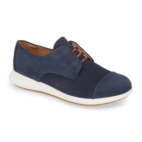 Samuel Hubbard Stroll Lace Up (Women) - Midnight Blue Nubuck Summer Ready Cotton Skin