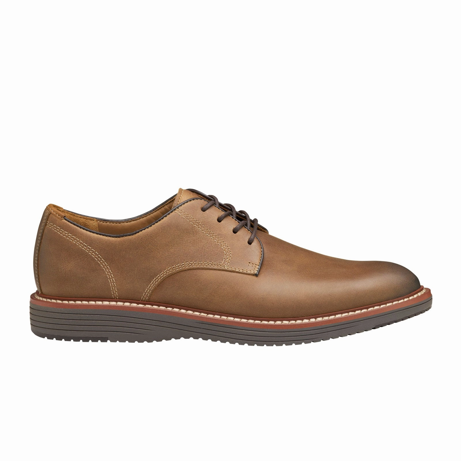 Office Friendly Johnston & Murphy Upton Plain Toe Oxford (Men) - Tan Oiled Full Grain
