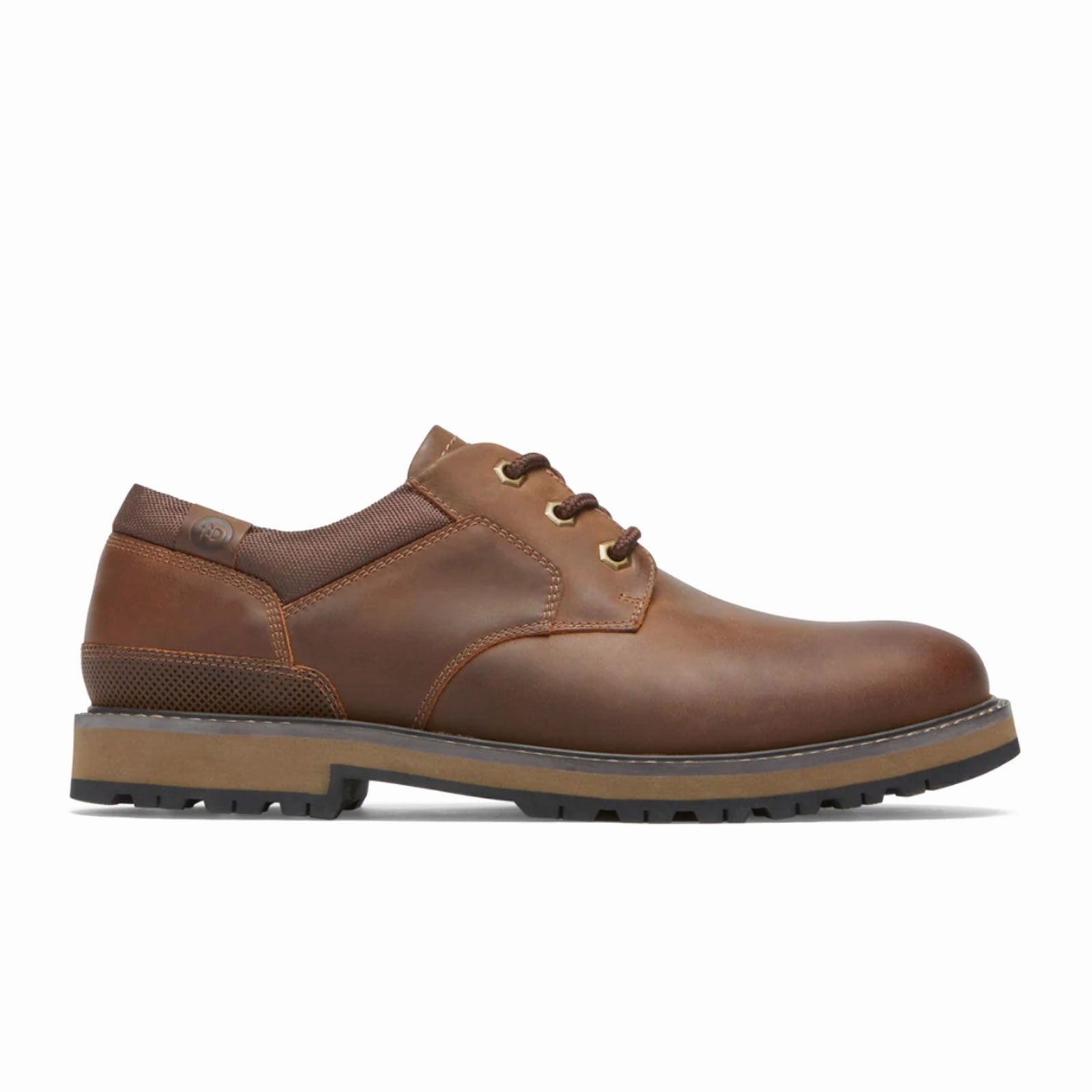 Dunham Byrne Plain Toe Oxford (Men) - Brown Leather Gloss Accent Season Ready