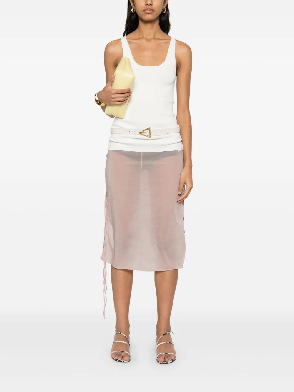 Comfortable Tunic Compact Knit Tank in White