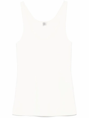 MoistureWicking AdjustableStraps Compact Knit Tank in White