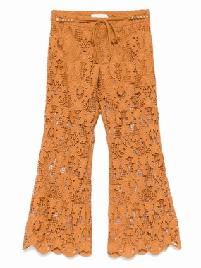 Outdoor Apparel Easy Layer Coco Lace Flare Pant in Biscuit