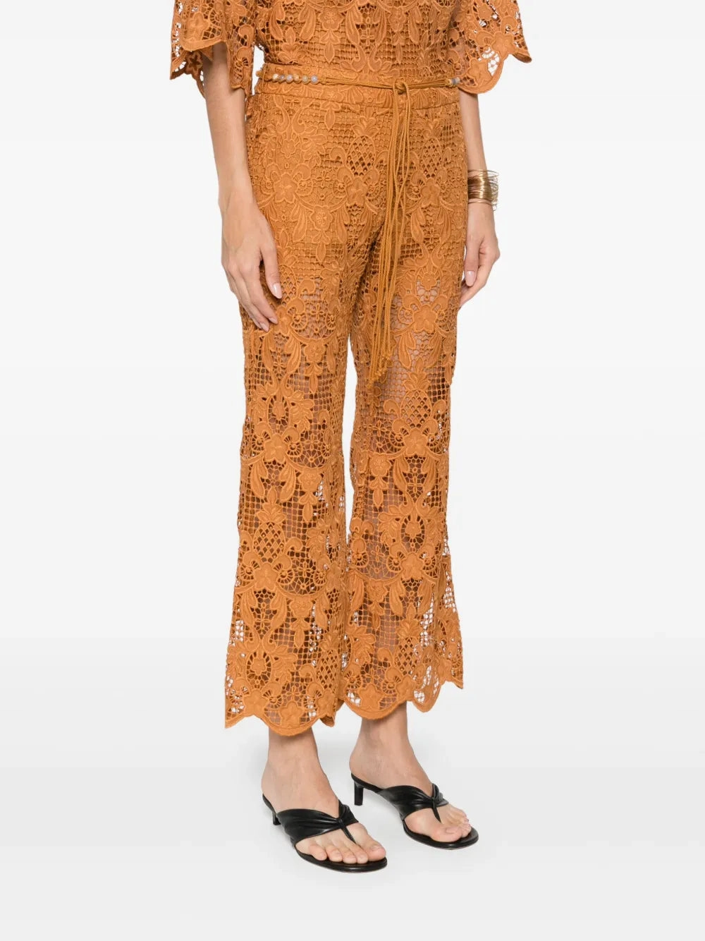 Comfy Wear Coco Lace Flare Pant in Biscuit