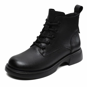 Women Minimalist Soft Leather Flat Ankle Boots beginner-friendly