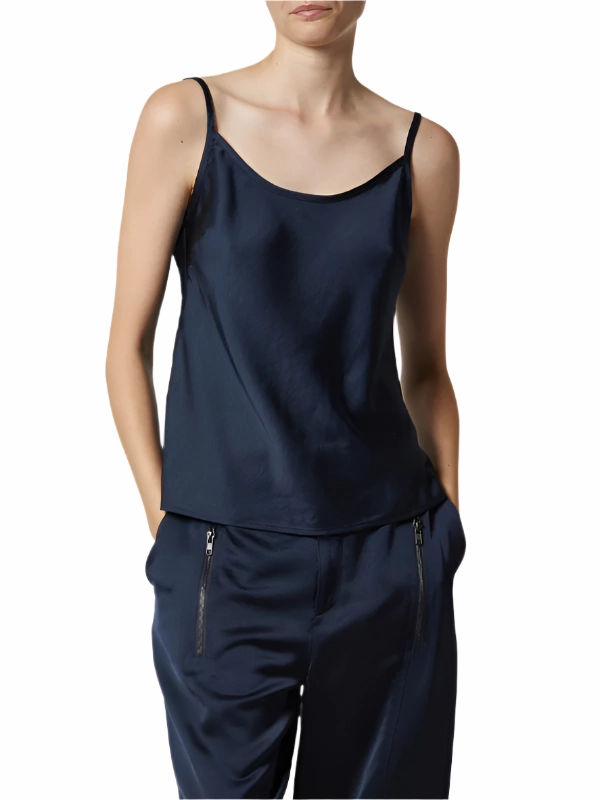 Nature Glow BreathableFabric Elliot Charmeuse Cami in Navy