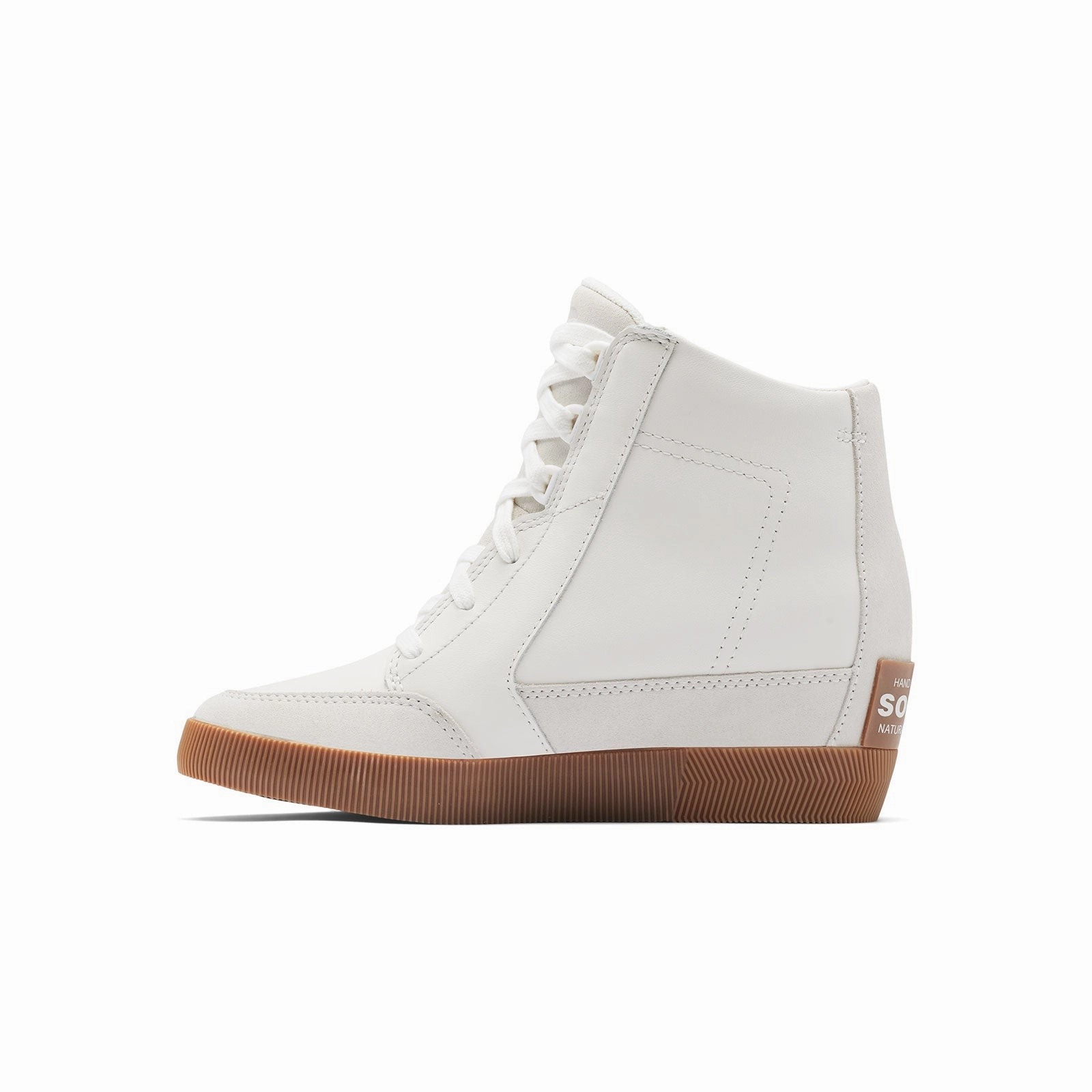 Sorel Out N About Lace Wedge Ankle Boot (Women) - Sea Salt/Gum Flattering Fit for All Comfy Flex