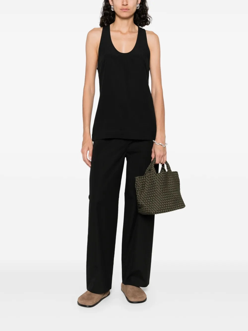 Light Fit Twisted Seam Trouser in Black