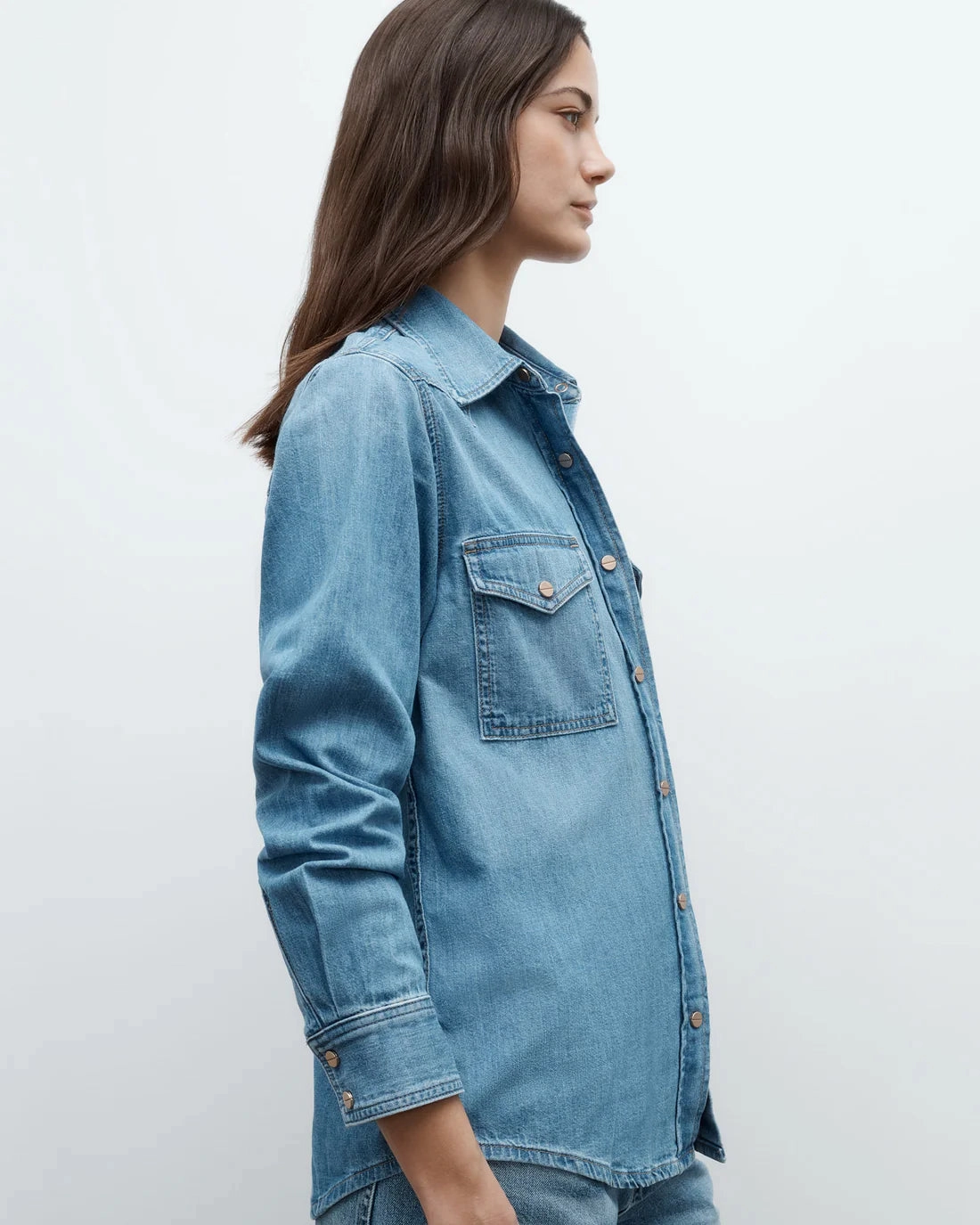 Cowboy Take Me Away Shirt in Vintage Wash Stretchable Waistband Layered Look