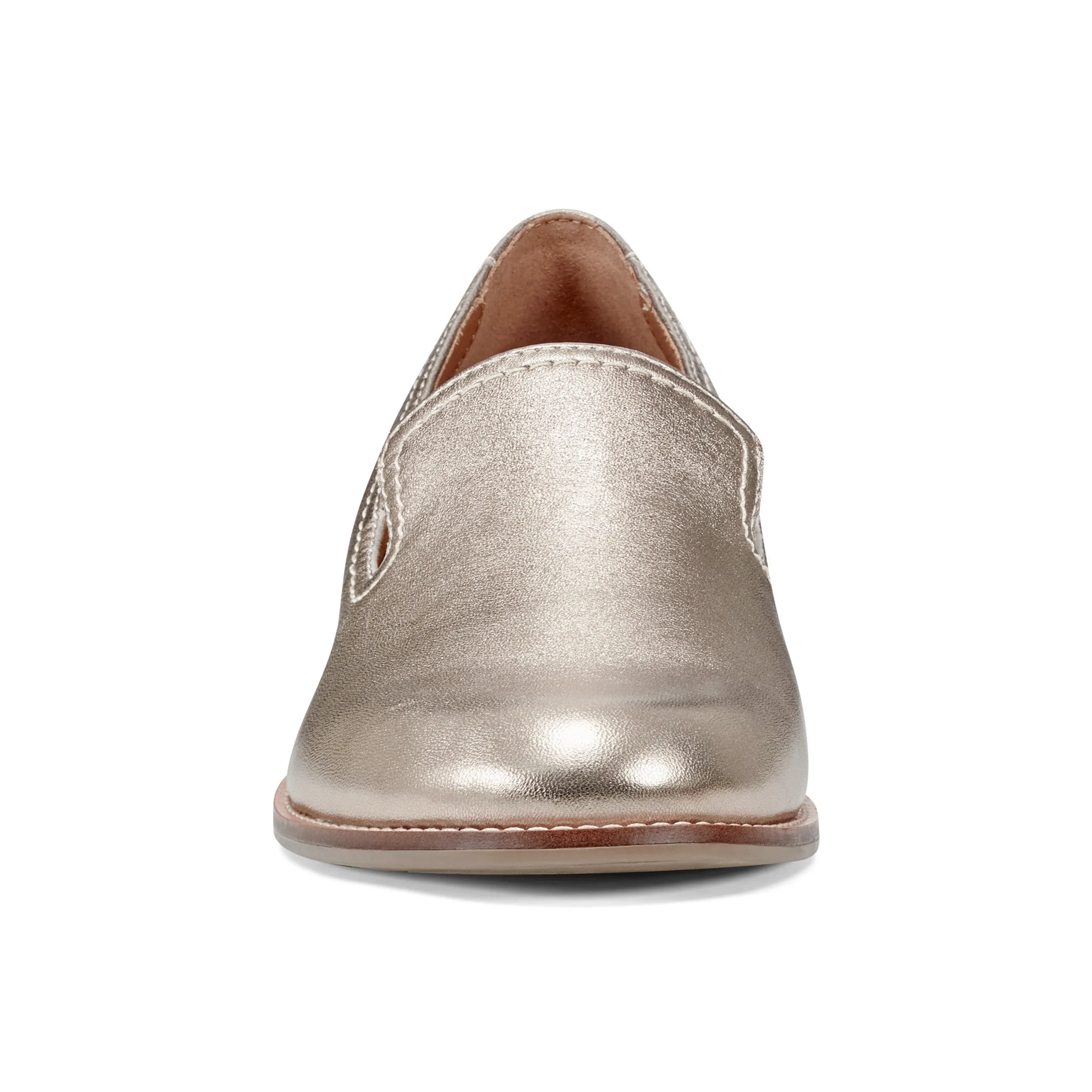 Edna Round Toe Casual Slip-on Flat Loafers Cushioned durability White