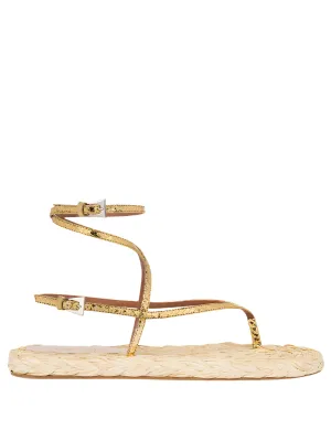 Hydra Flat Sandal in Gold Natural cross - trainers - specific features