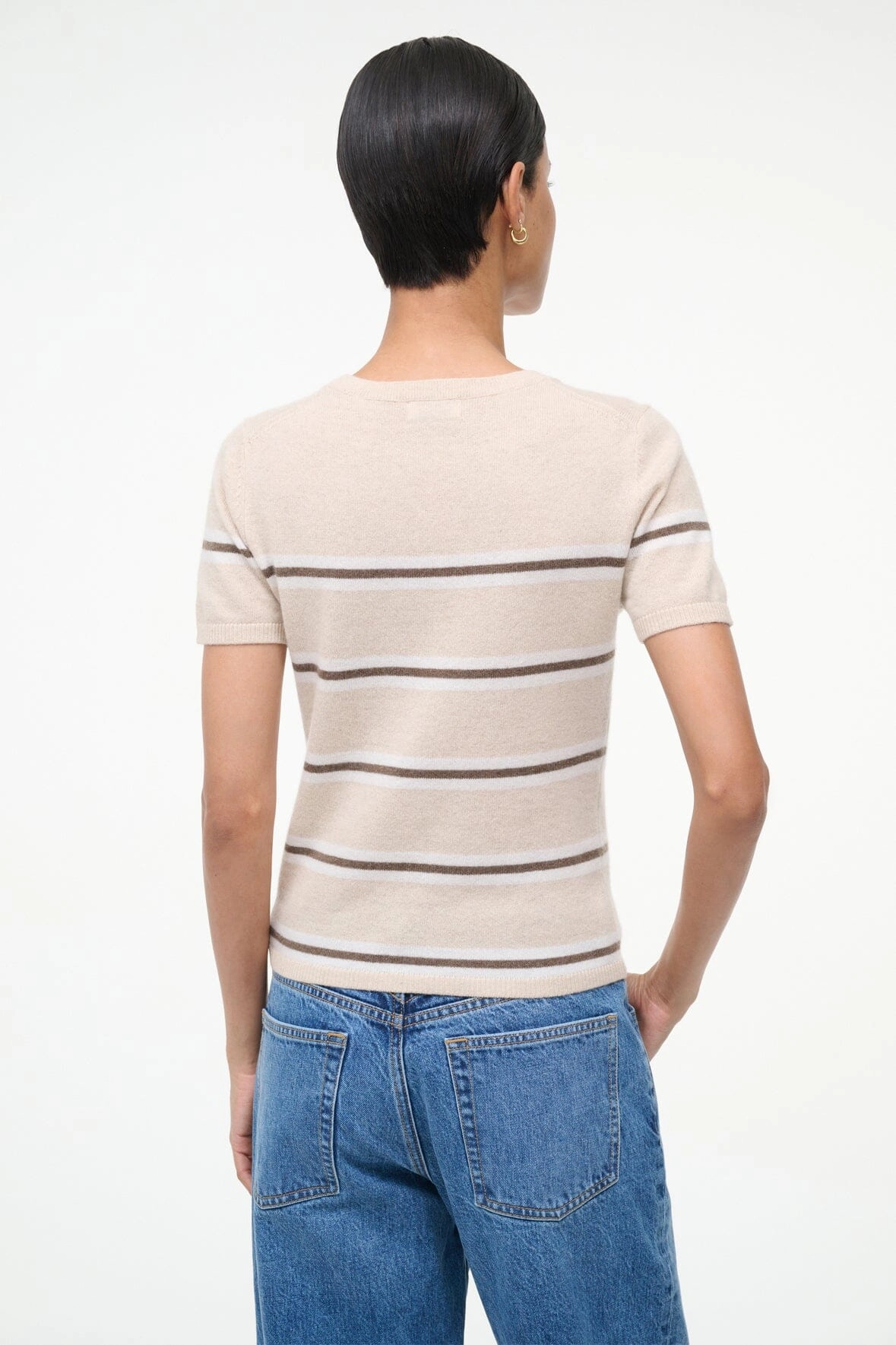 Easy Cashmere Tee in Whisper Stripe Active Gear
