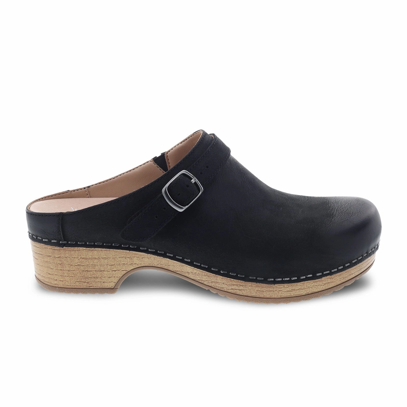 Crinkle Effect soft elegance Dansko Berry Clog (Women) - Black Burnished Nubuck