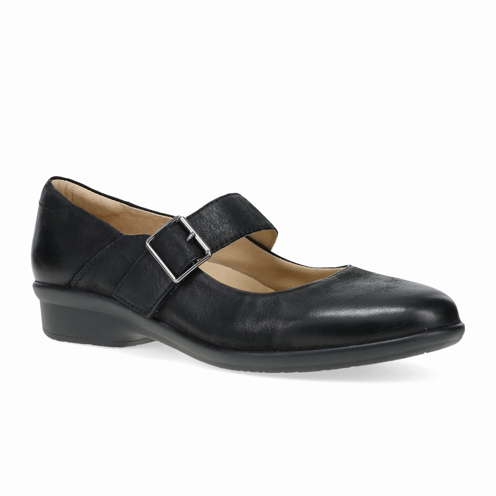 Dansko Collette Mary Jane (Women) - Black Burnished Nubuck Patterned-Fabric