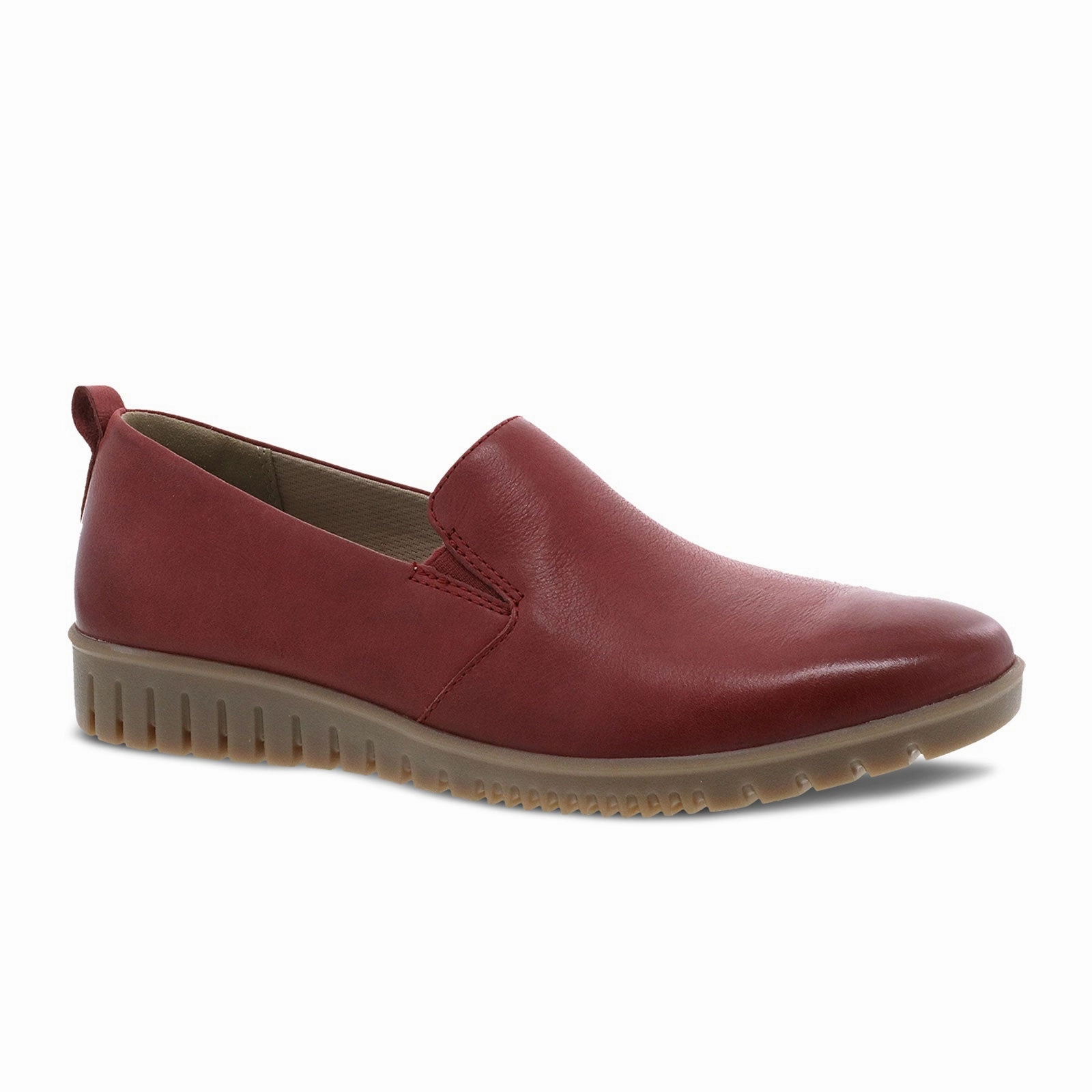 Dansko Linley Slip On (Women) - Red Burnished Calf Calm Fit Versatile Style