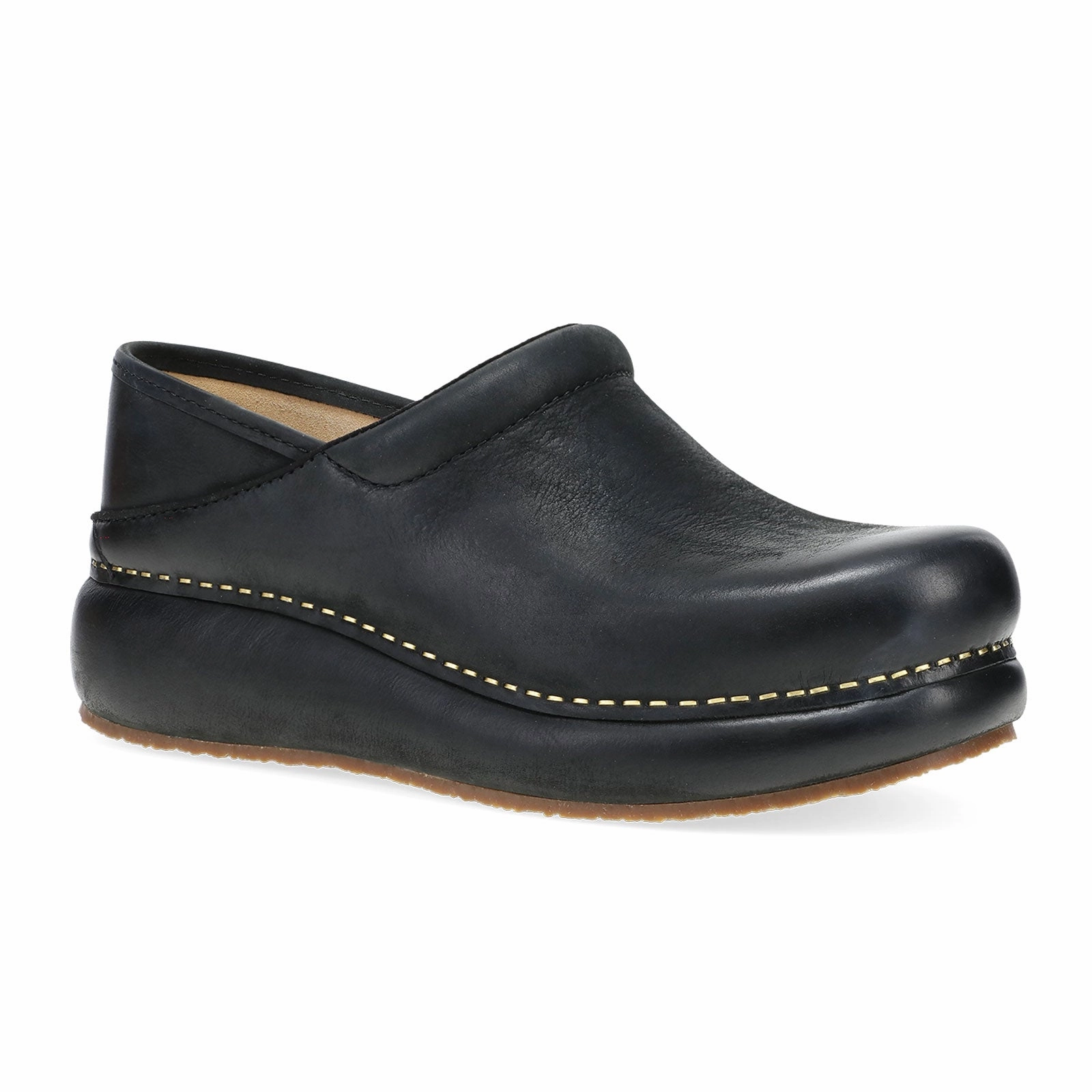 Dansko Platform Pro Clog (Women) - Black Burnished Nubuck Urban Touch Cozy Vibes