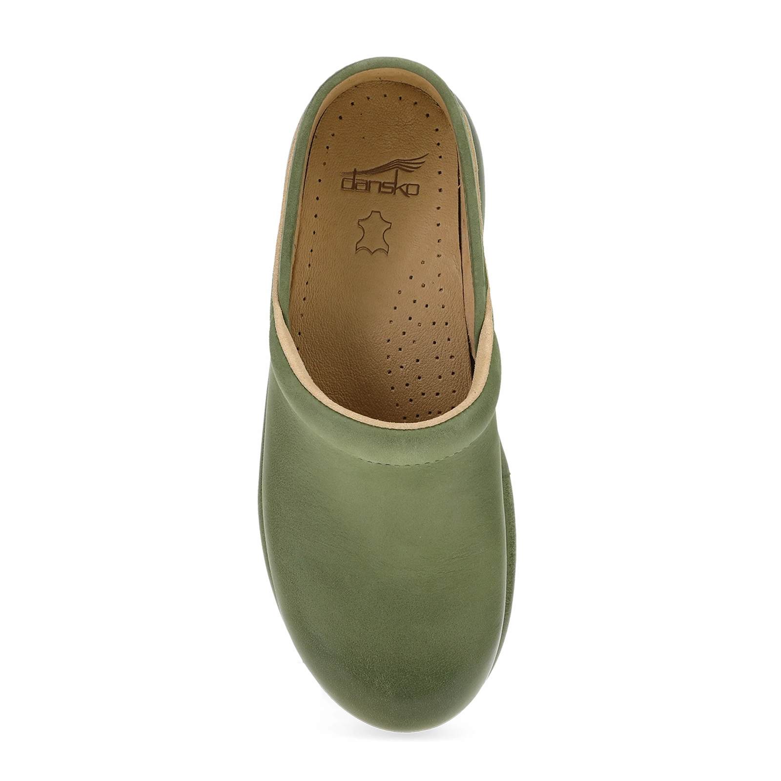 Dansko Platform Pro Clog (Women) - Green Burnished Nubuck Bold-Color