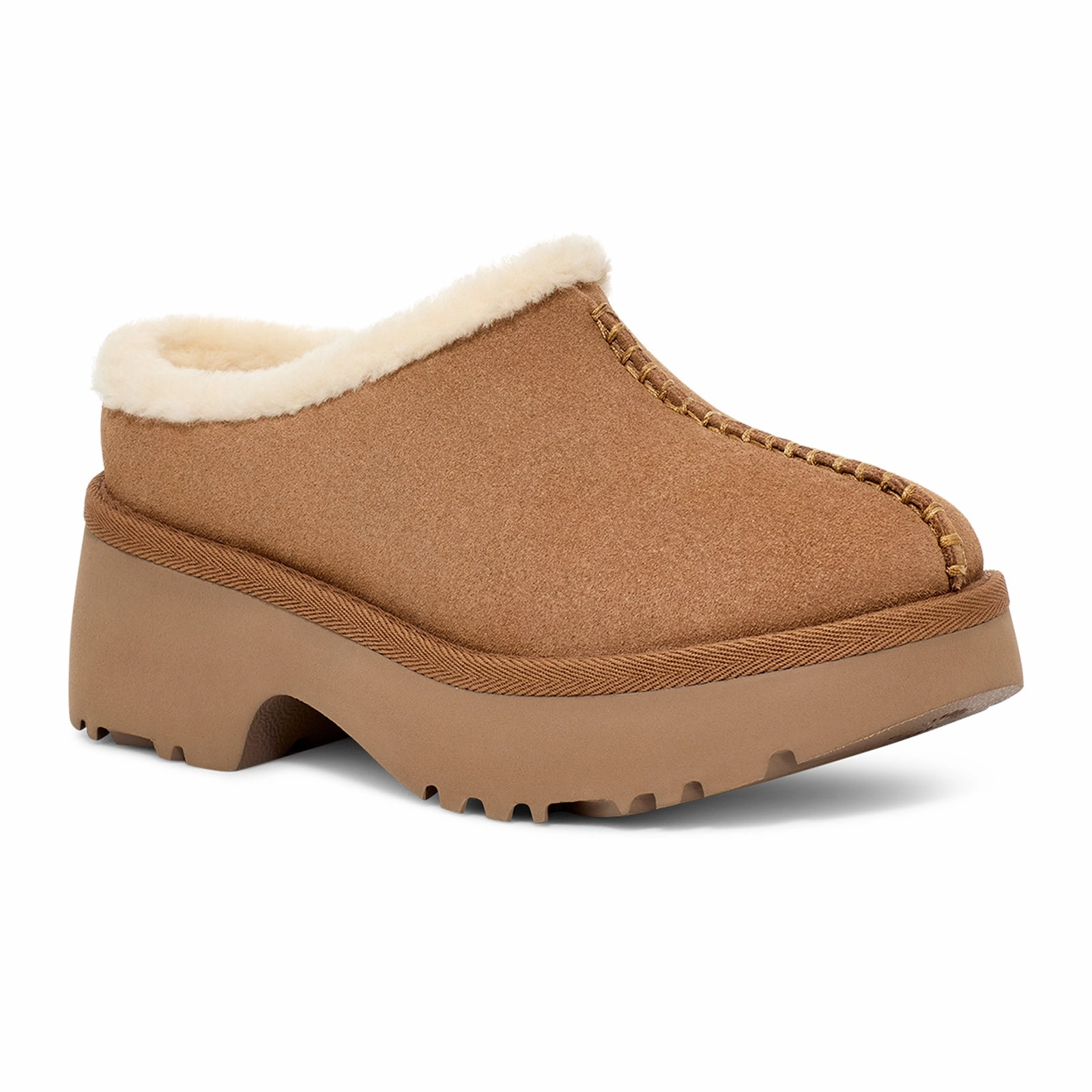 Sharp Finish UGG? New Heights Cozy Clog (Women) - Chestnut