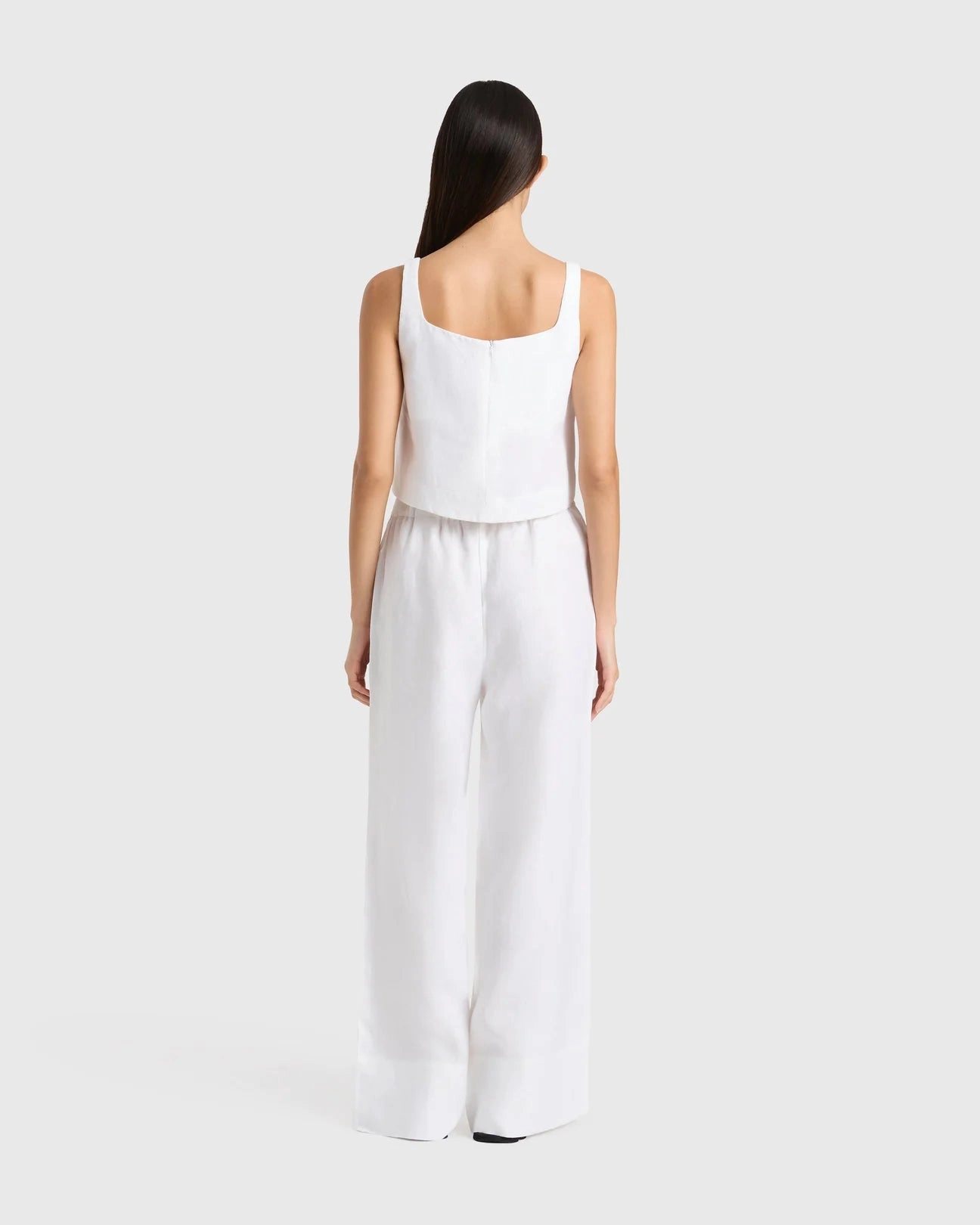 Delphi Cropped Linen Top in White summer shorts Summer Glow