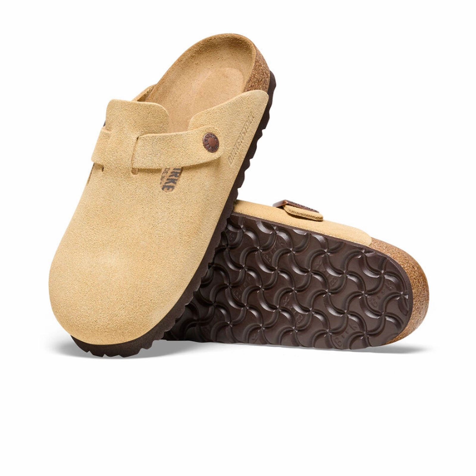 Birkenstock Boston Narrow Clog (Women) - Latte Cream Suede Relaxed Design Exclusive-Design