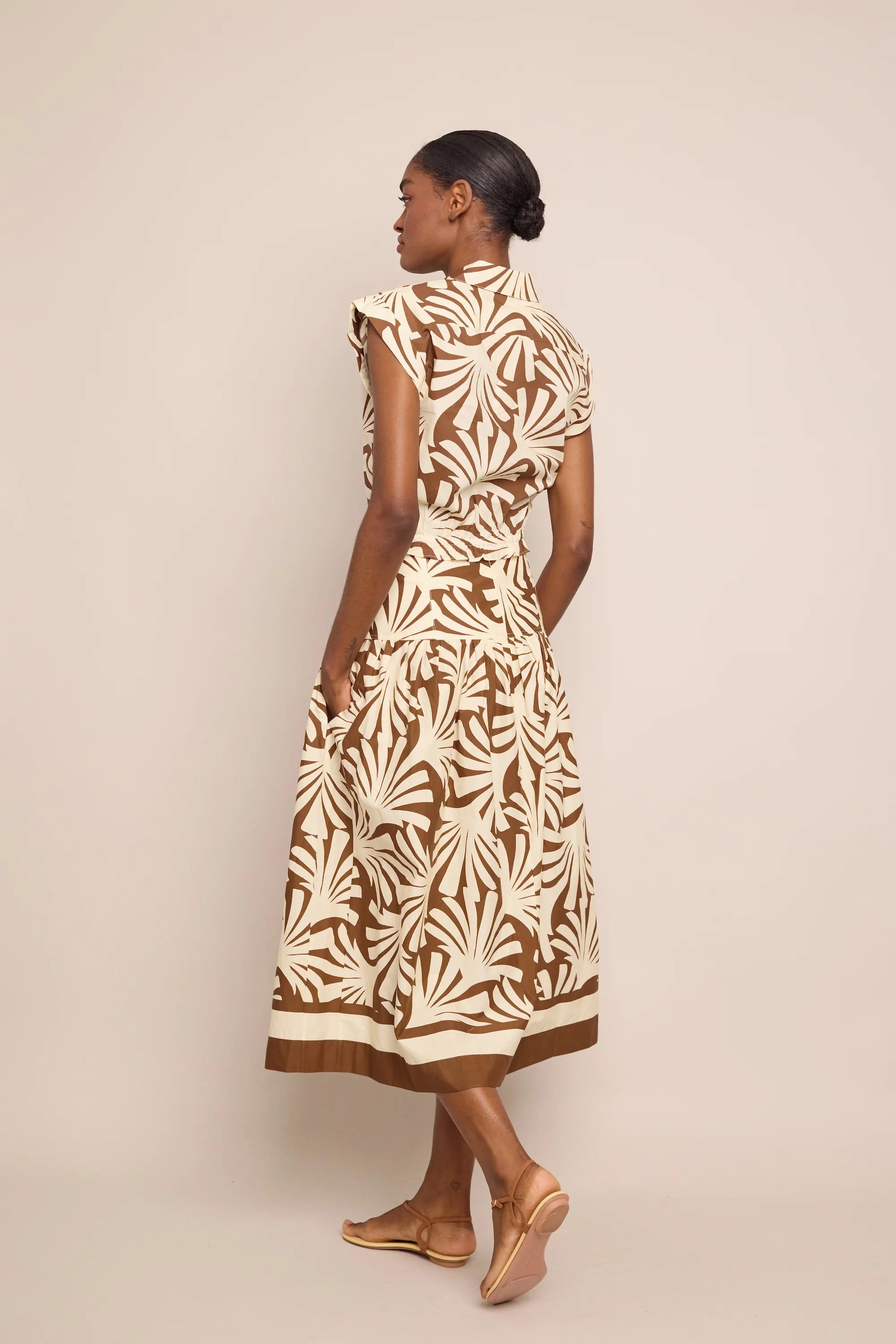 DoubleLayered Professional Fit Diya Skirt in Catalina Khaki