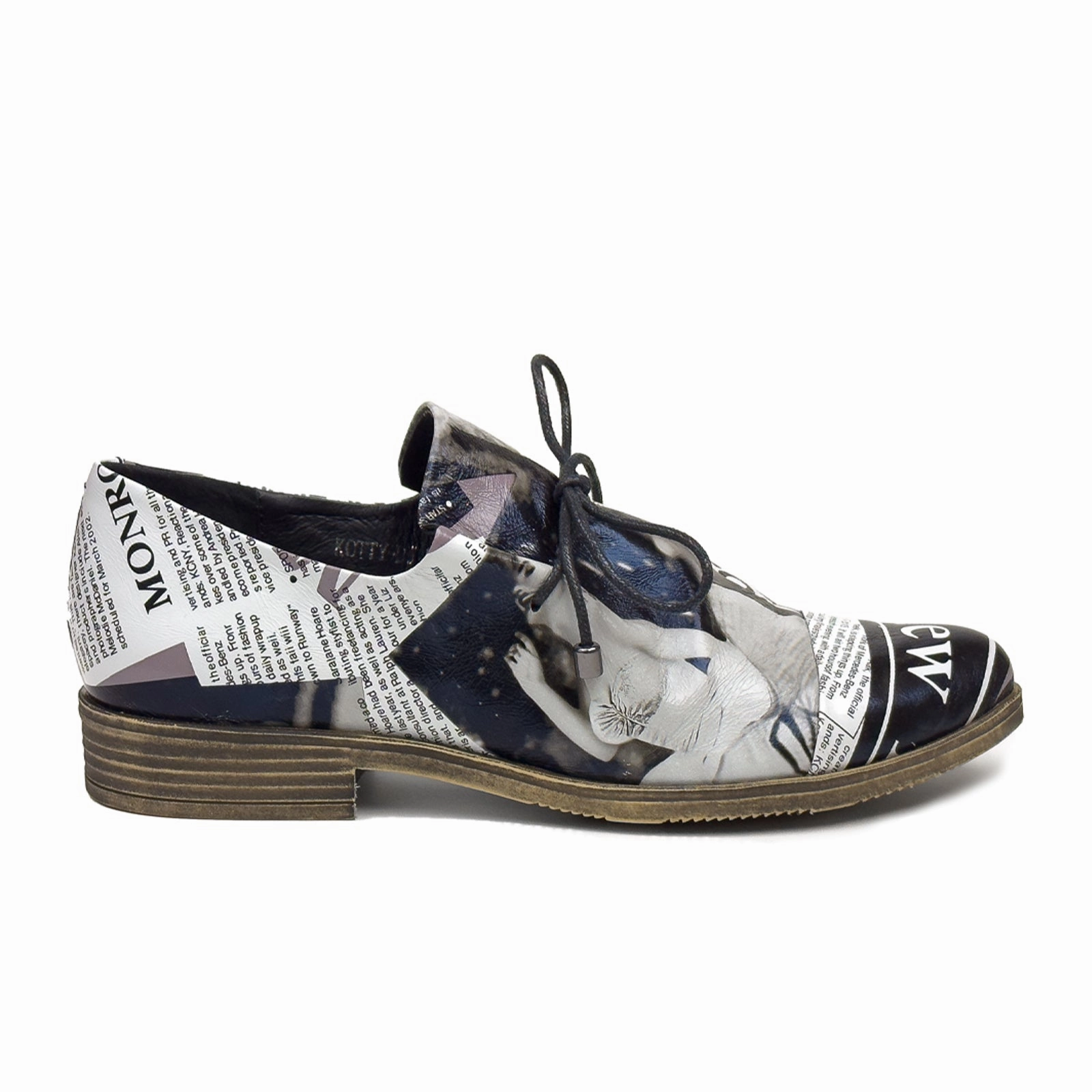Django & Juliette Kotty Slip On (Women) - News Print Leather Lounge Ready