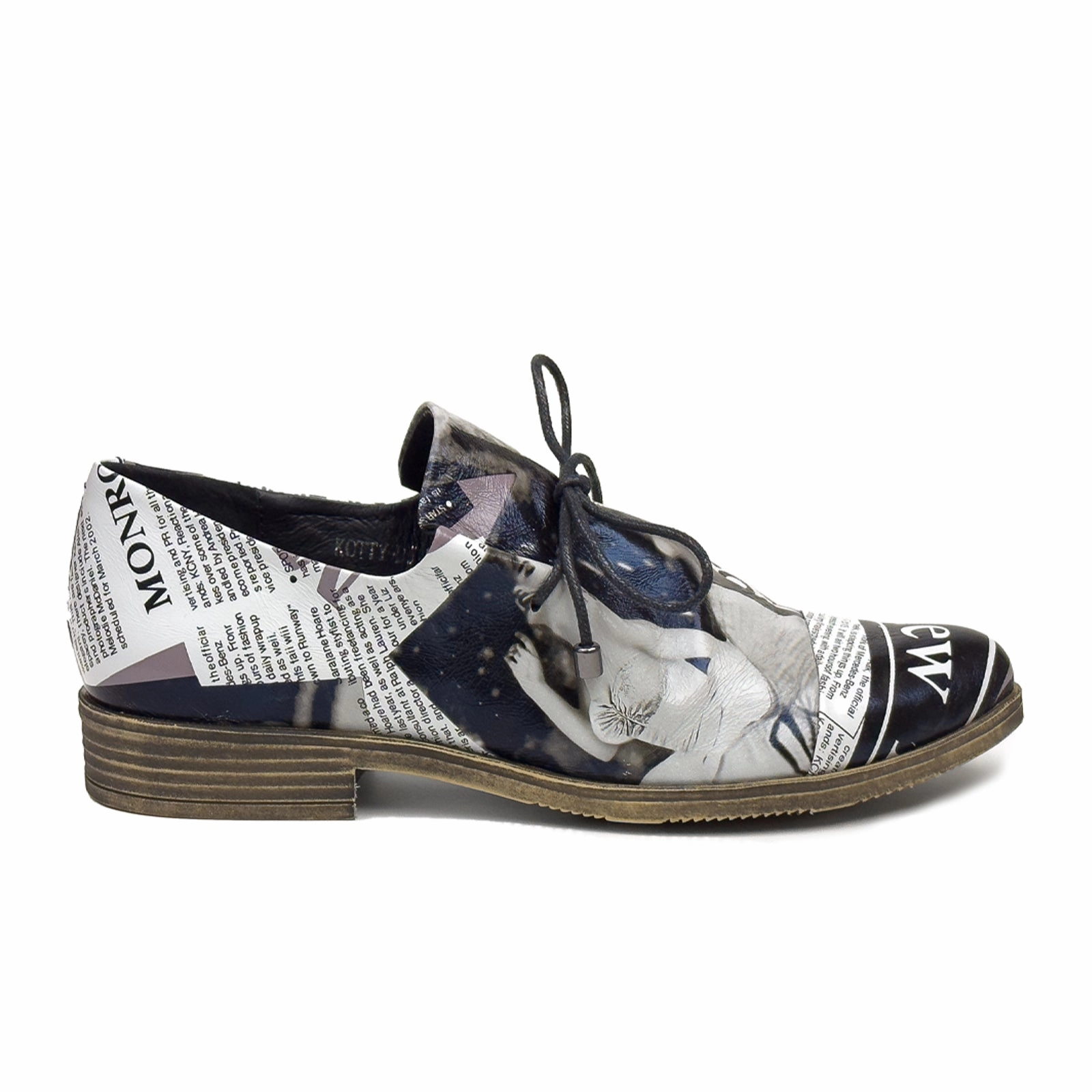 Fresh Combo Button Accent Django & Juliette Kotty Slip On (Women) - News Print Leather