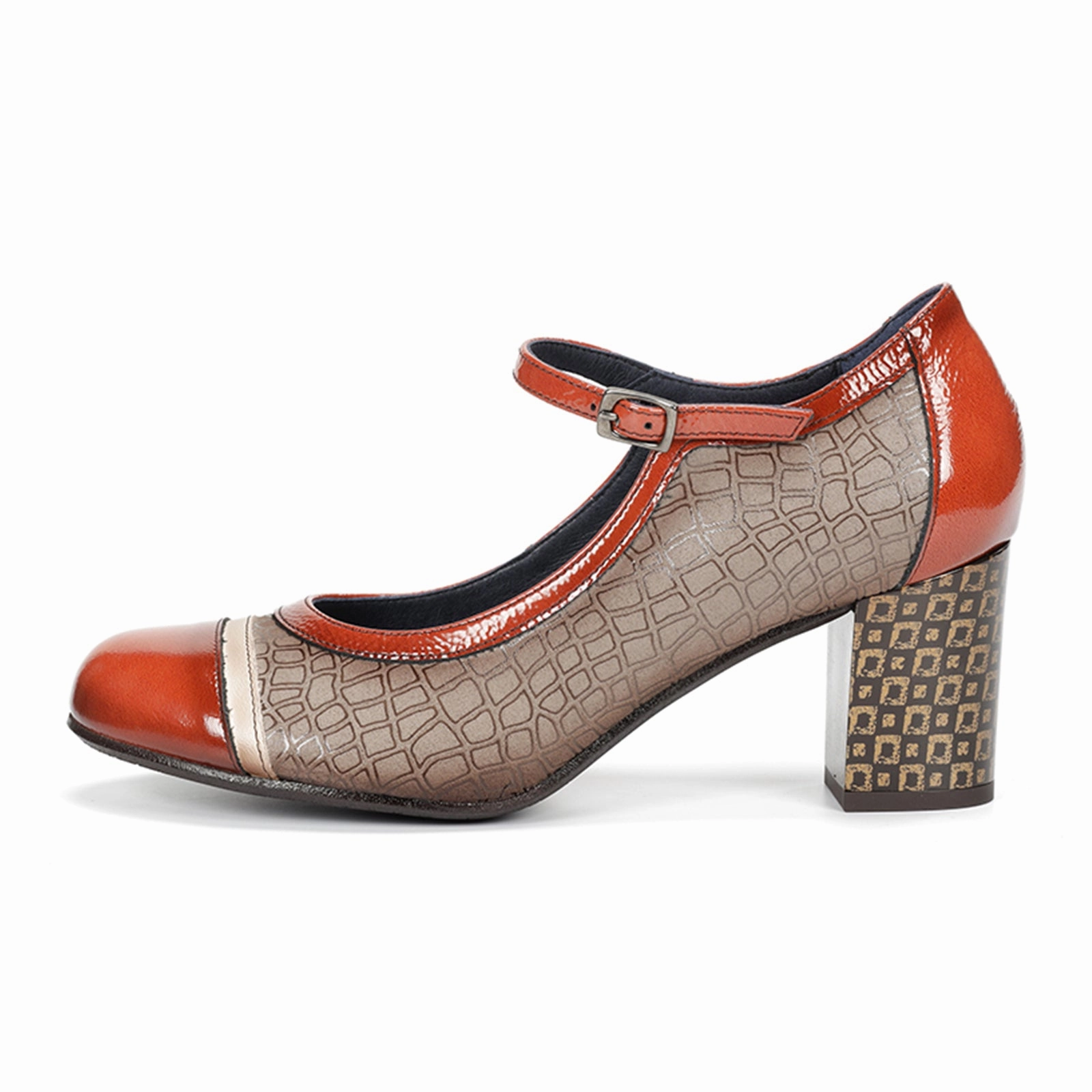 Dorking Rodin D8669 Heeled Mary Jane (Women) - Campbel/Napl Fango/Teja Elastic-Cuff Scandi Clean