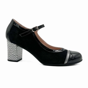Dorking Rodin D9092 Heeled Mary Jane (Women)-  Black Anthracite urban vibe