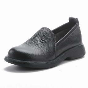 Anti Microbial Lining Reliable Performance Babakud Top Leather Casual Chunky Soft Sole Slip-Ons Flats