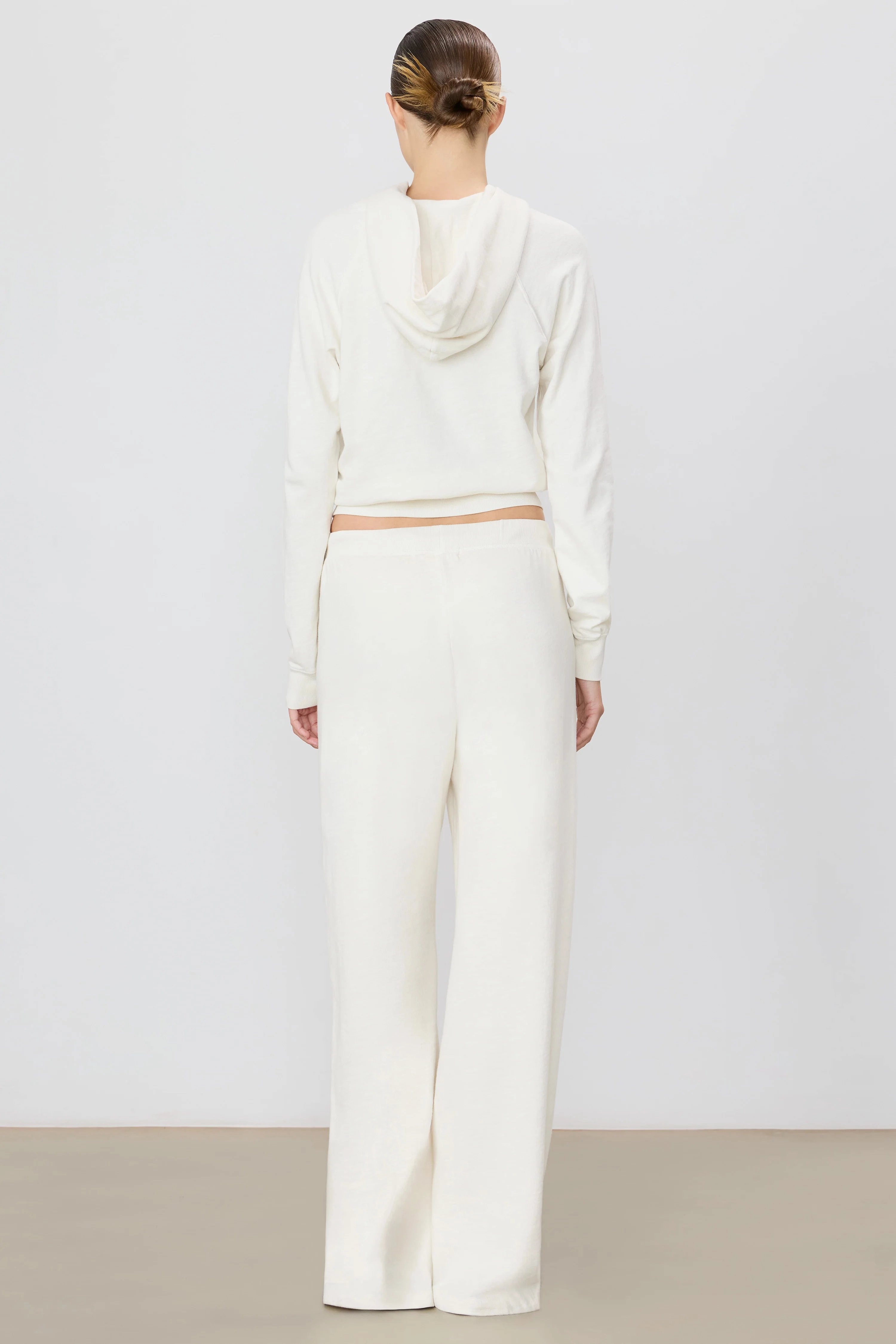 Drawstring Wide Leg Sweatpant in Bone Parisian Chic