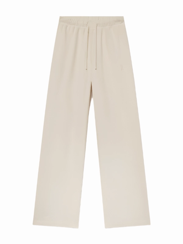 Drawstring Wide Leg Sweatpant in Bone Busy Glow FrictionResistantFabric