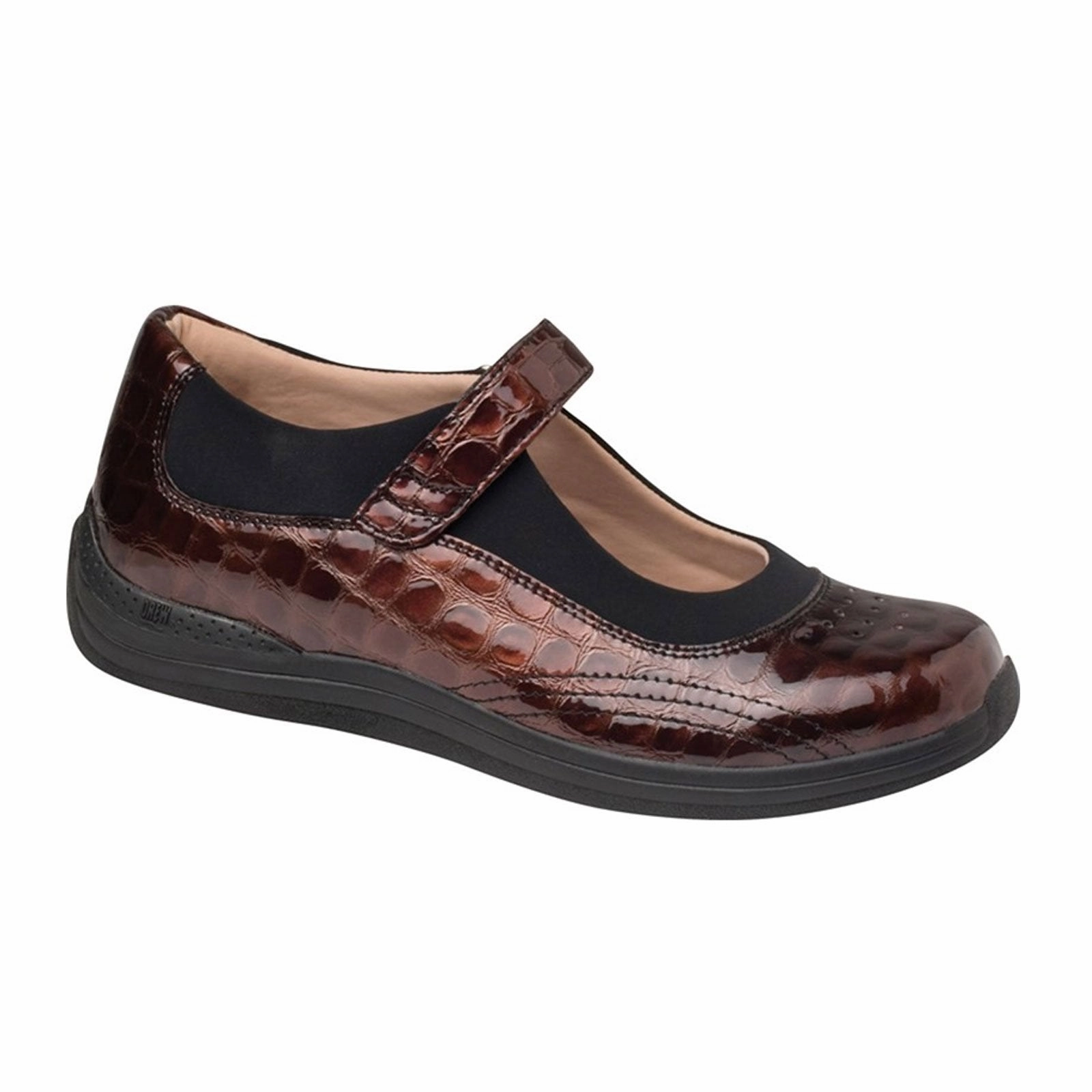 Cozy And Stylish Drew Rose Mary Jane (Women) - Brown Croc Patent Leather