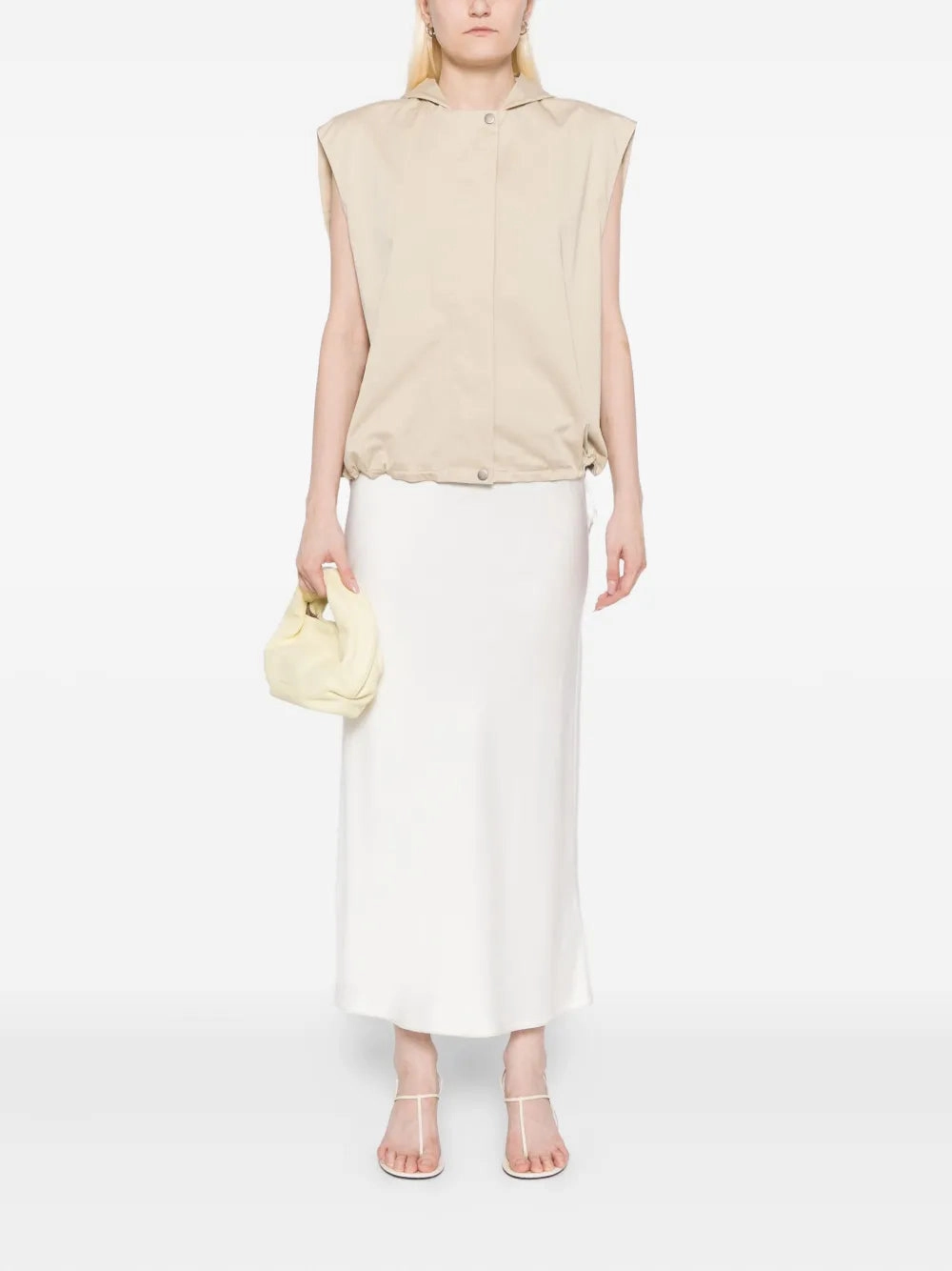 Cotton Sleeveless Parka in Champagne Hero Glow