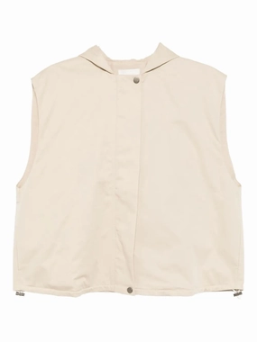 Cotton Sleeveless Parka in Champagne AntiBacterialTreatment Cool Vest