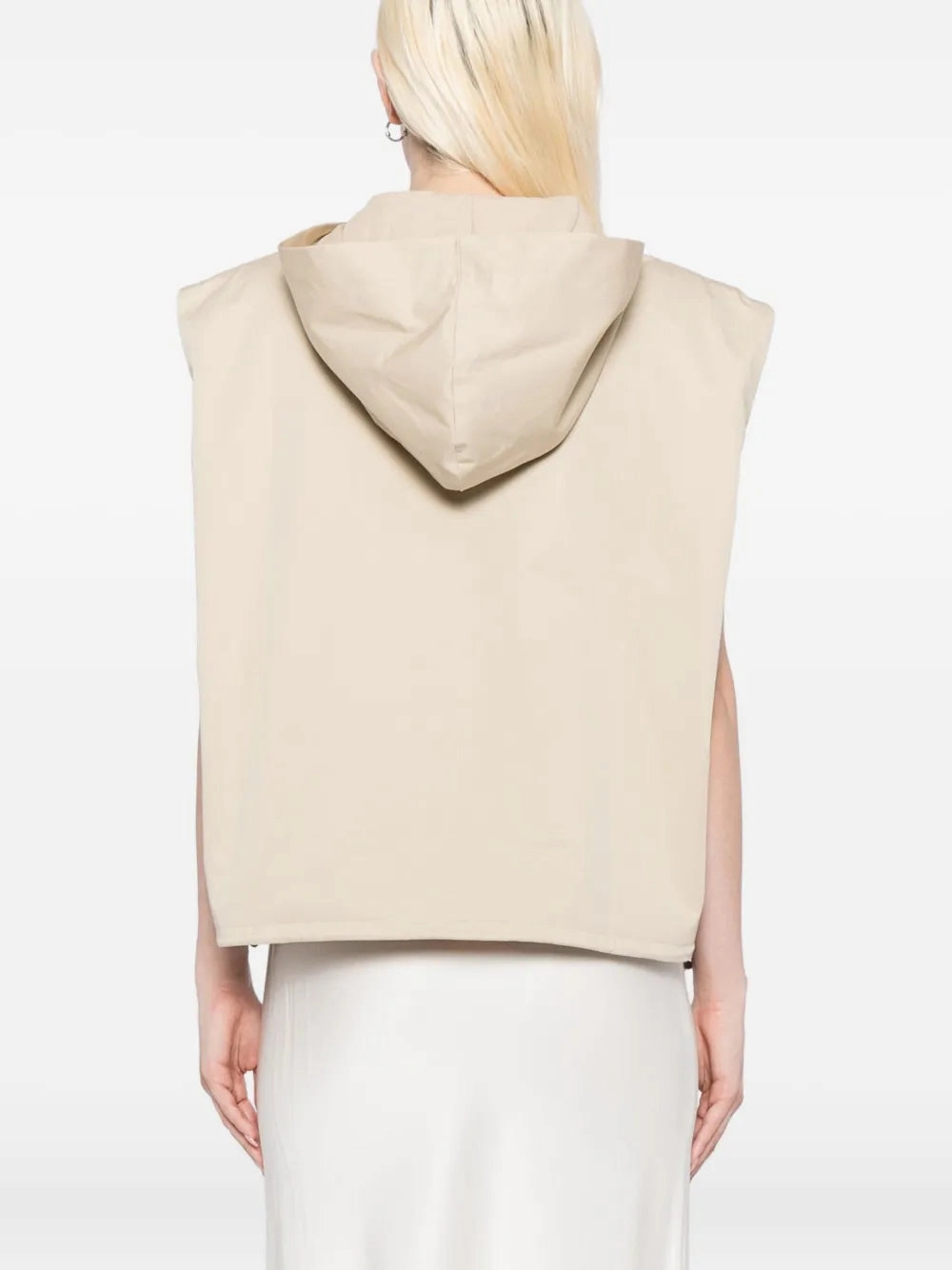 NoSlipTrims Cotton Sleeveless Parka in Champagne