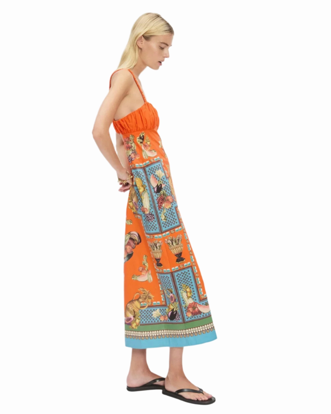 Rocco Midi Dress in Multi Elastic cuffs