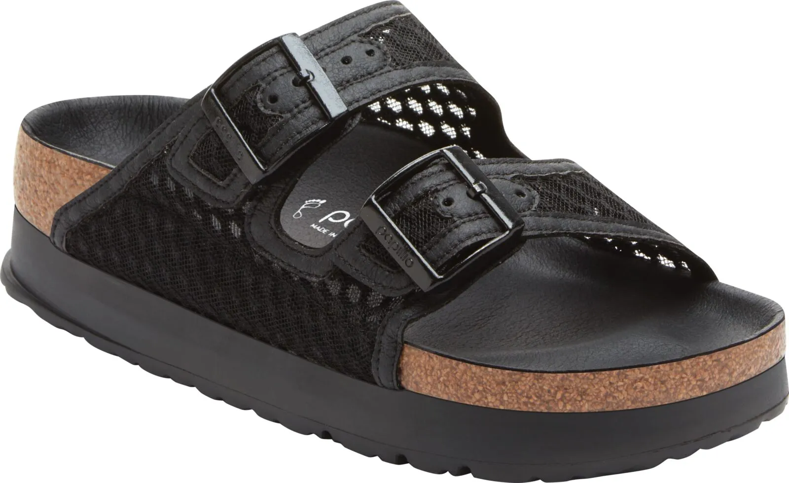 rainy - weather classic - look BIRKENSTOCK ARIZONA PLATFORM MESH LACE BLACK
