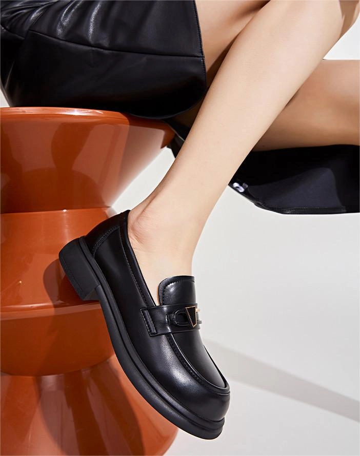 Shock Absorbing Midlayer Vintage Comfortable Non Slip Chunky Heel Loafers