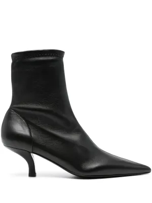 Composite Rocker Sole Nappa Heeled Sock Boot in Black