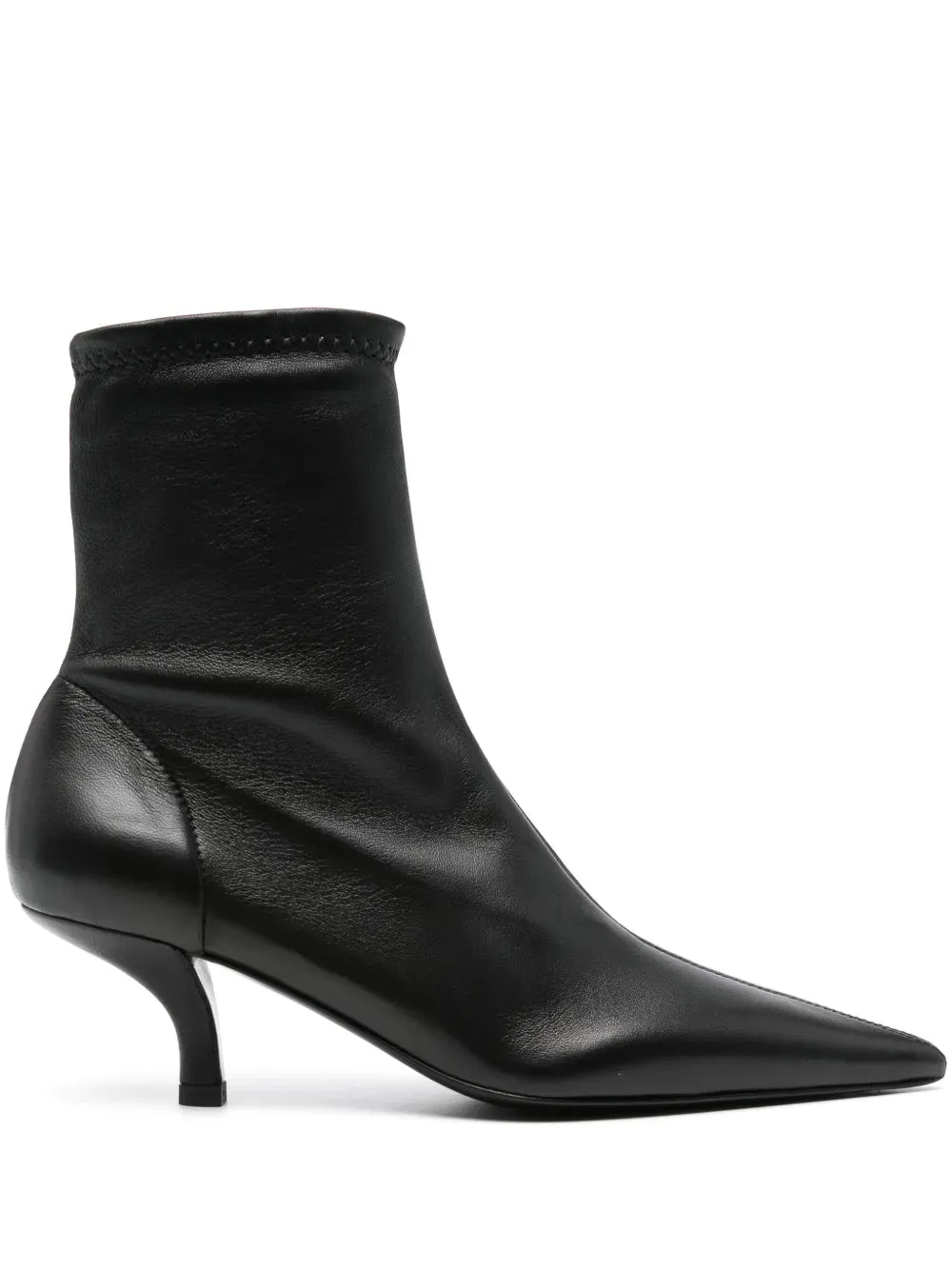 Composite Rocker Sole Nappa Heeled Sock Boot in Black