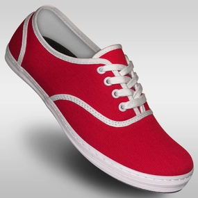 Aris Allen Women??s Red & White Classic Canvas Dance Sneaker *Limited Sizes* decorative