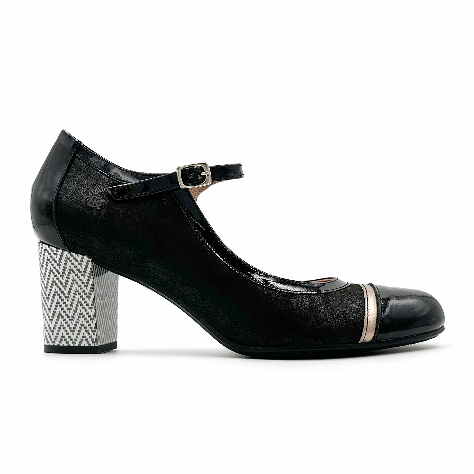 Flowy Layers Dorking Rodin D9092 Heeled Mary Jane (Women) - Lamin Negro