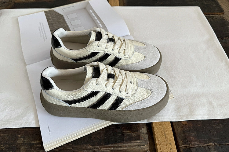 All-around traction Thermoplastic Polyurethane Midsole Babakud Women Lace-Up Leisure Low-Top Sneakers