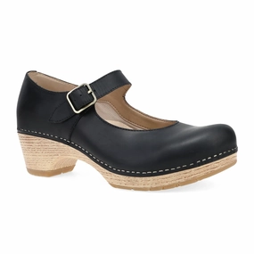 Dansko Lilah Heeled Clog (Women) - Black Oiled Pull Up Soft Glide